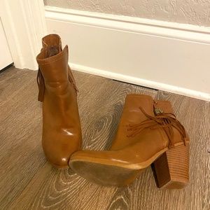 Brown Booties with fringe